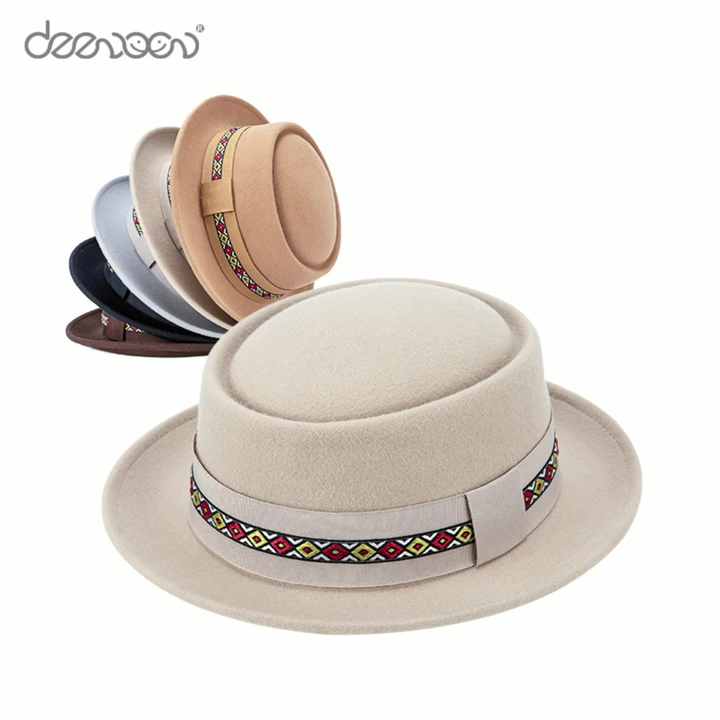 Custom Logo Wholesale Men's Woolen Wool Felt Fedora Hats