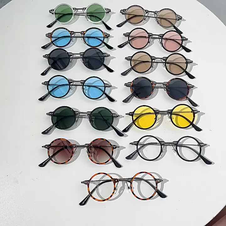 2024 Luxury Brand Designer Steampunk Sun Glasses Small Sunglasses
