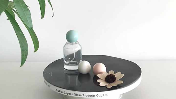 ボール蓋付き透明50mlユニークドーム香水瓶空丸アトマイザー香水瓶