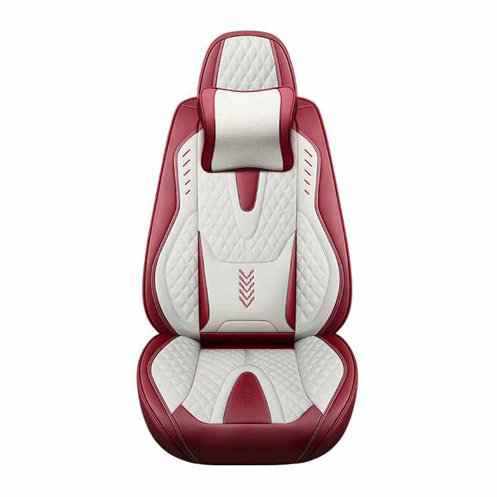 TOYOUN Klassieke autostoelhoezen voor paar luxe lederen look universele voorstoelhoezen voor sedan bestelwagens MPV 2 stuks stoelbeschermers, blauw