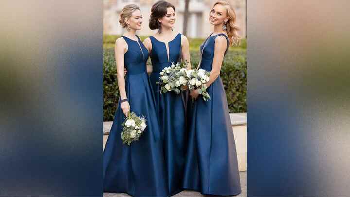 Blue Bridesmaid Dresses Long Satin A-Line Formal Dress Wedding Guest Gowns  2021 New Maid of Honor Gown Bridesmaid Dress