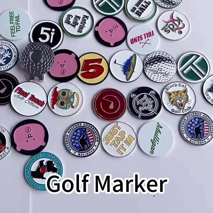 Custom Enamel Golf Ball Marker Customized Logo High Quality Embossed
