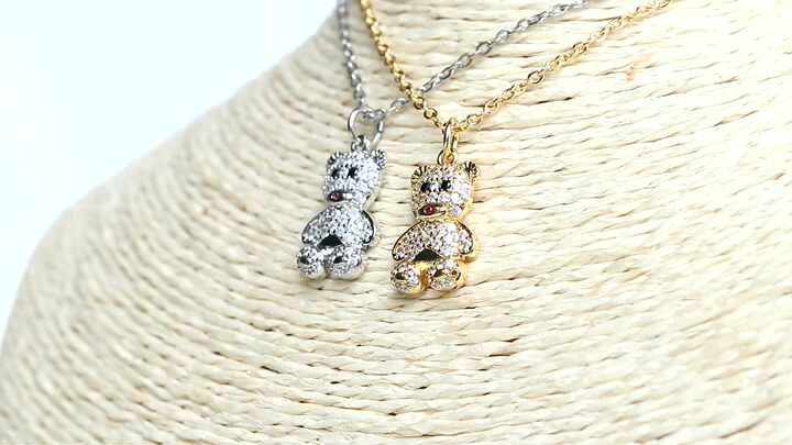 Collana Con Ciondolo Koala Carino In Acciaio Inossidabile, Placcata Oro 18K, Gioielli Animali Per Donne E Ragazze, Regalo Con Sacchetto