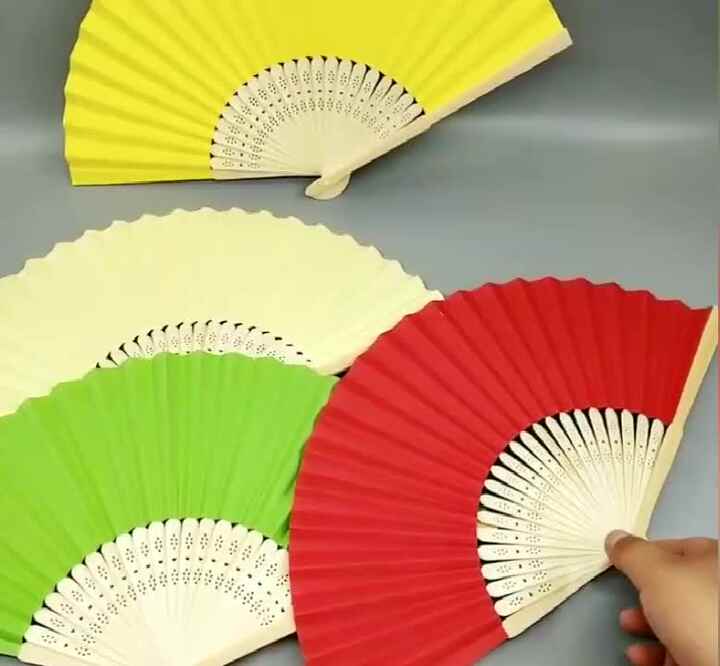 5-Pack Blank Paper Fans For DIY Painting - Chinese Round Hand Fans For Crafts & Weddings