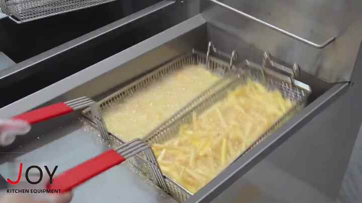 マクドナルドの業務用フライヤー、2槽4バスケット、オープンフライヤー