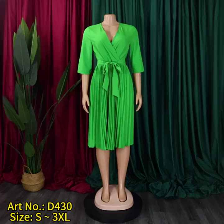 fall solid color dresses fall dresses long Women's Fall Dresses Solid Color Round Neck A-Line Long Sleeve Midi Dress