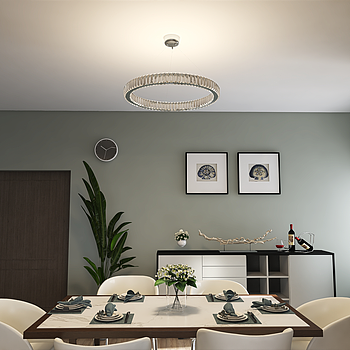 Modern indoor decoration fixtures lighting support custom crystal rings led chandelier
