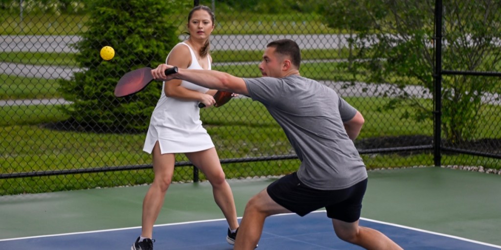 People playing pickleball