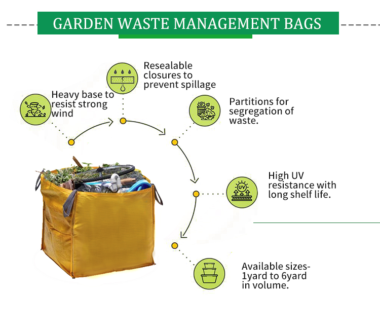 Construction Used Skip big Bag Garbage Dumpster Bag Waste FIBC jumbo bags