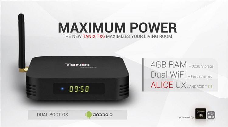 Tanix TX6 TV Android Box - 4GB+32GB, Android 9.0 Smart TV Box