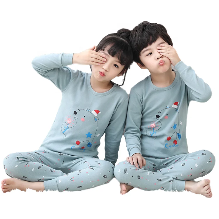 Рождественская шапка, детский Пижамный костюм с белым медведем, оптовая продажа, костюмы для мальчиков, удобные пижамы для девочек