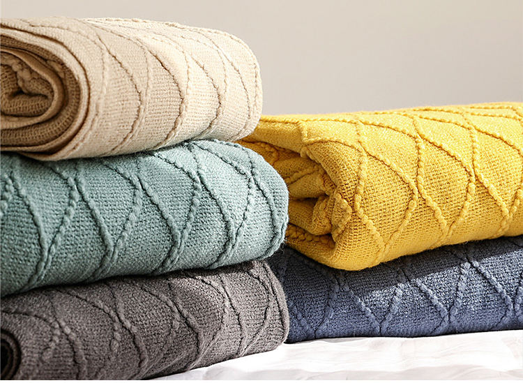 床上用品用亚克力针织毛毯柔软针织毛毯