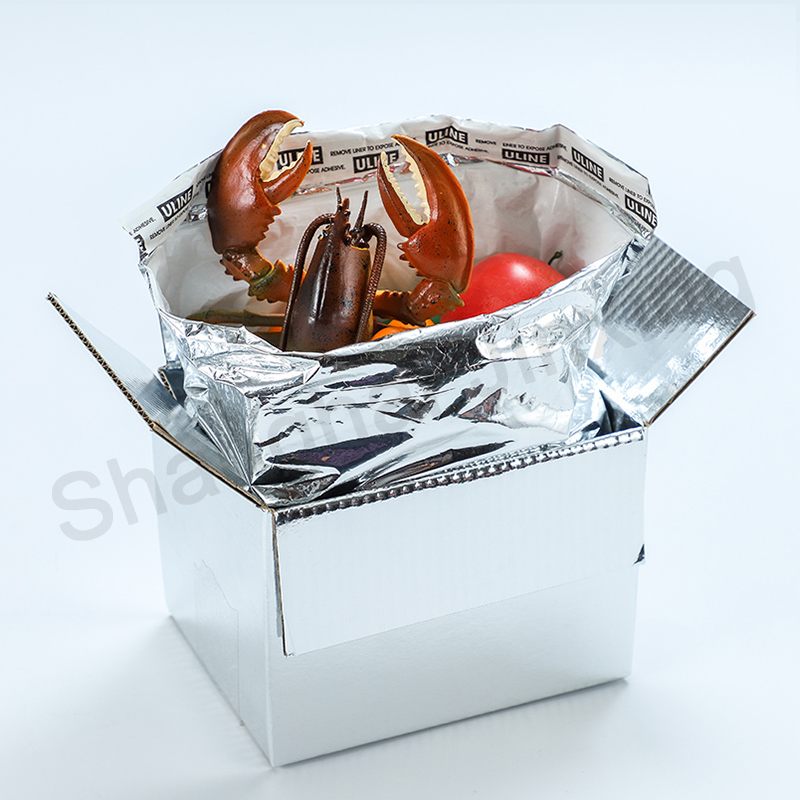 Recyclable Thermal Bag Box Insert Liner Package for Sausage Bacon Cold Delivery Insulated Nutrition Meal Delivery Container Bag