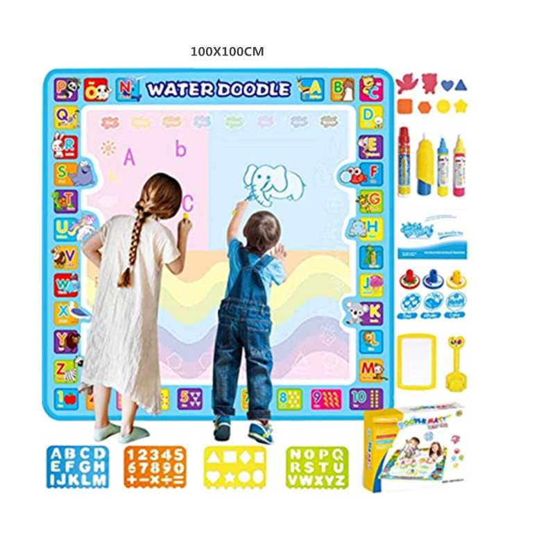 100X100 см очень большой коврик для рисования водой, цветной обучающий коврик для рисования водой, коврик для раскрашивания для детей, малышей