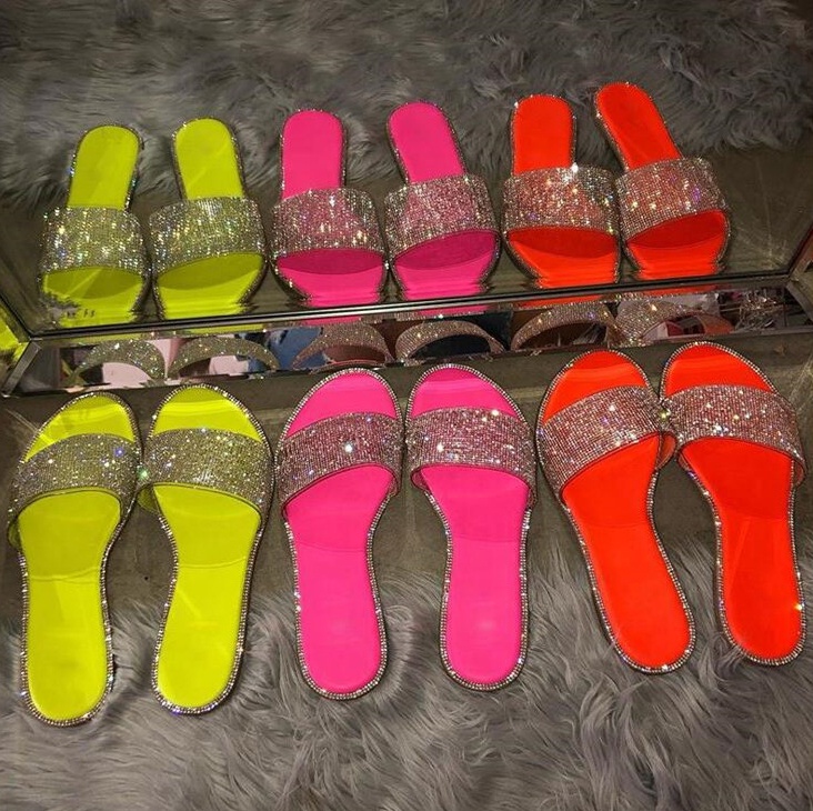 rhinestone slide sandals wholesale