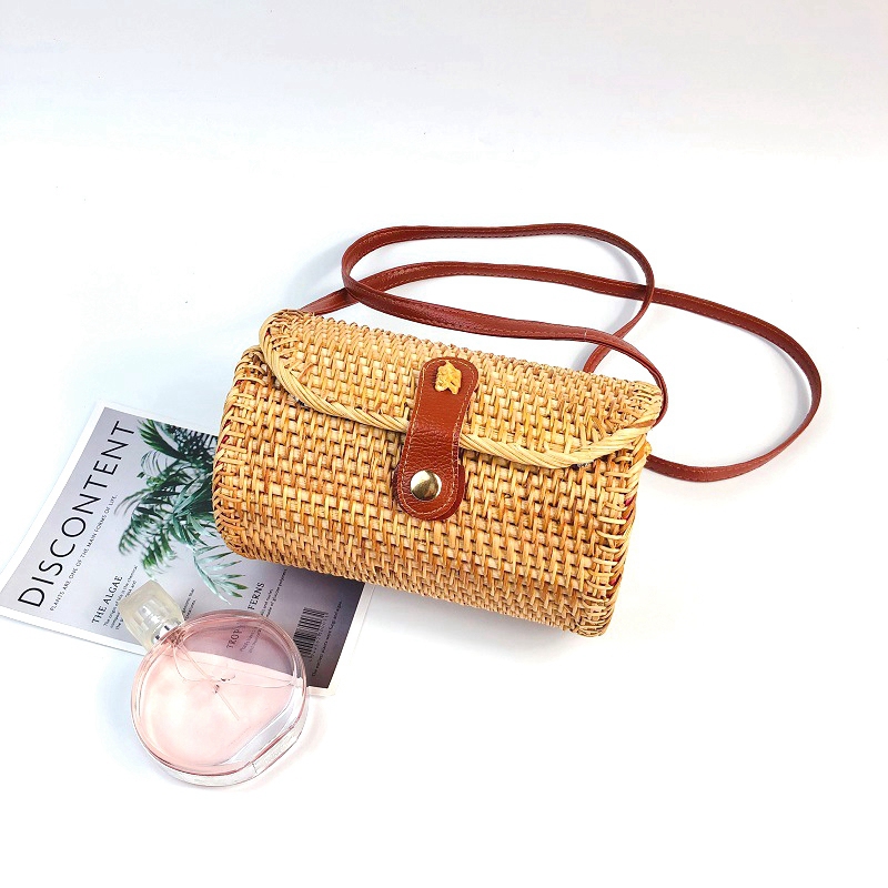 ACMEDE Straw Handbags,Round Straw Bag Crossbody Tote of Handwoven Natural Rattan for Women Girls