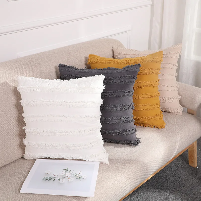 Factory supply striped Jacquard cotton with linen  throw pillow  Pillow Covers for Home Decoration