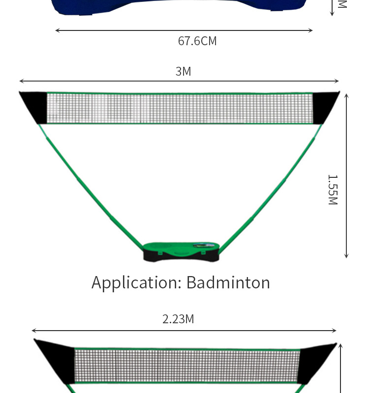 Factory 3 In 1 Sporting Net Portable Set With Badminton Volleyball and Tennis Net Set