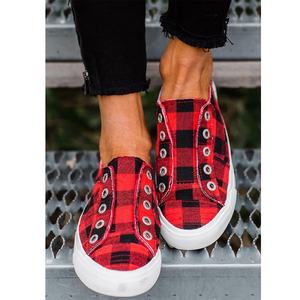 buffalo plaid canvas shoes