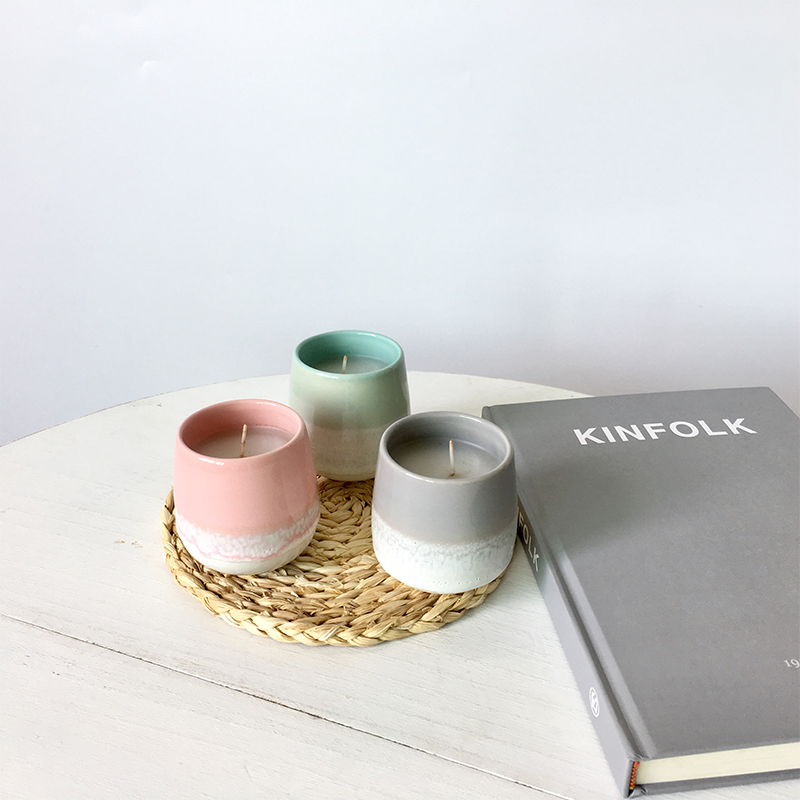 Горячая Распродажа стильная домашняя теплая декоративная уникальная керамическая банка для свечей для свадьбы