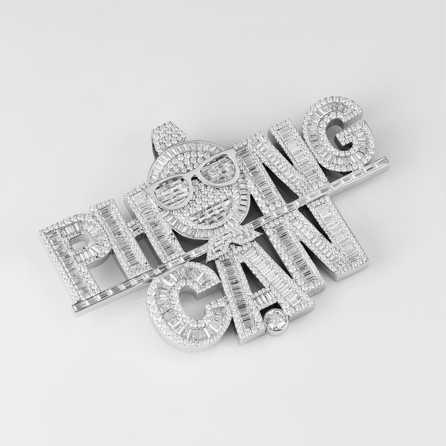 AAA GEMS Personalized Name Pendant Large Size White Gold Moissanite Memory Nameplate Pendant for Necklace