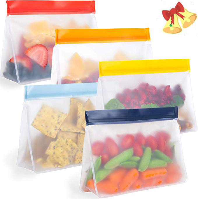 Christmas Reusable PEVA Ziplock Cooler Bags Set for Food or Cosmetic