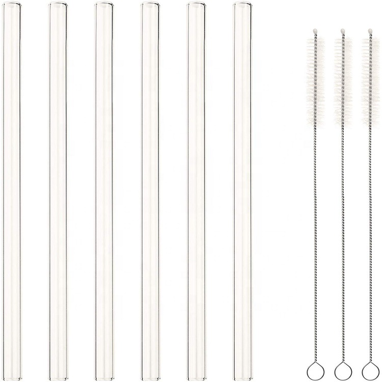 Многоразовые питьевые соломинки здоровые многоразовые Экологически чистые без BPA прозрачные стеклянные соломинки