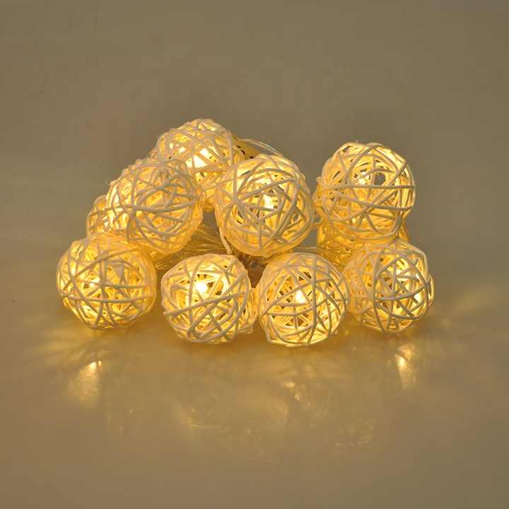 rattan ball led string light for party wedding christmas