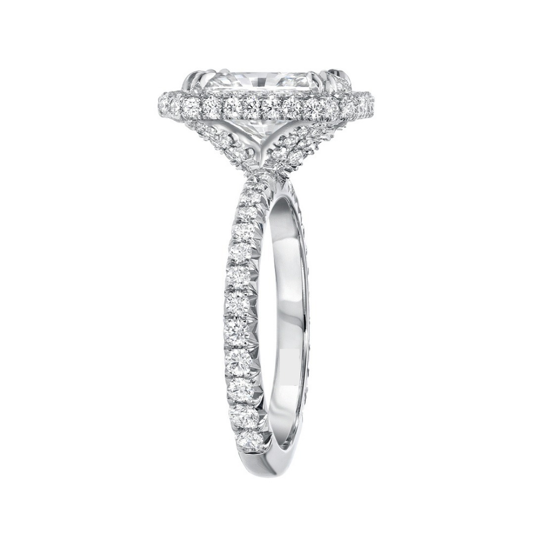 White DEF Radiant Cut  Moissanite 18K White Gold Ring Jewelry