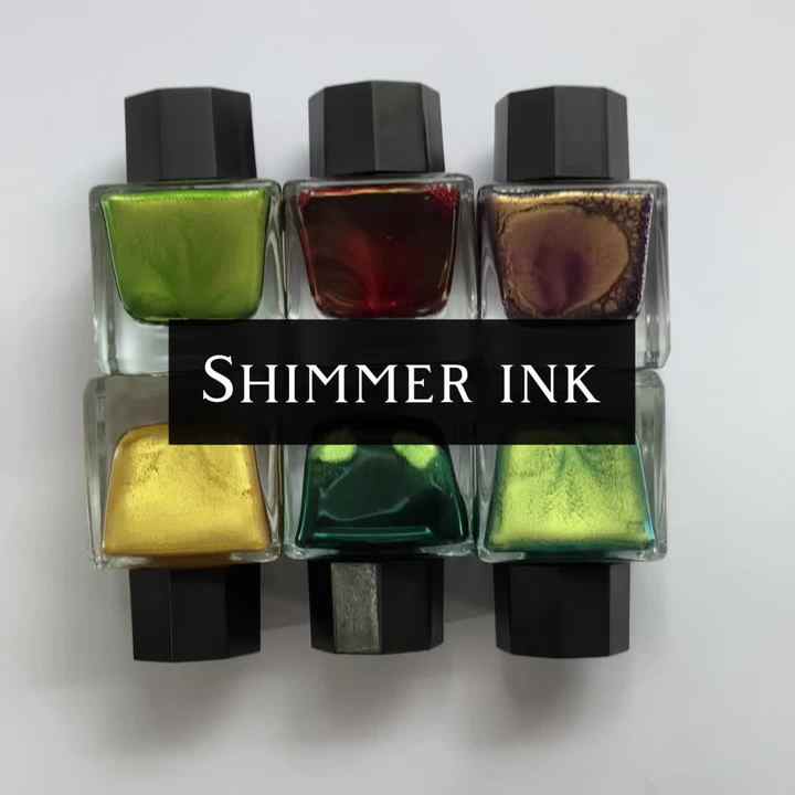 ONLINE Golden Yellow Fountain Pen Ink With Gold Shimmer - 15ml Glass Bottle For Calligraphy - View #7