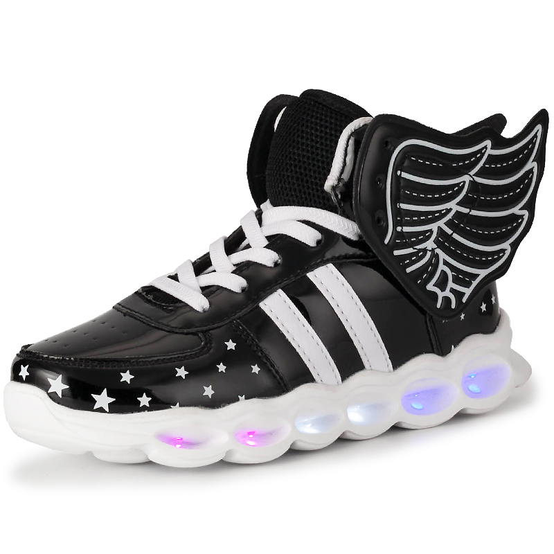 Высококачественная светодиодная обувь YT для детей, модная повседневная обувь с высоким вырезом