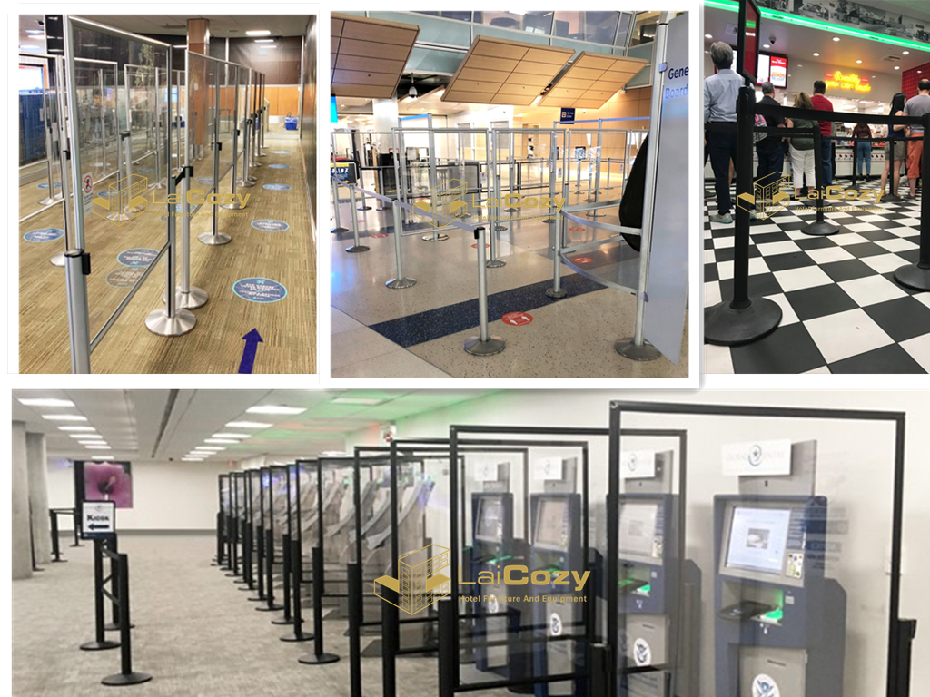 Aluminum Retractable Queue Barriers