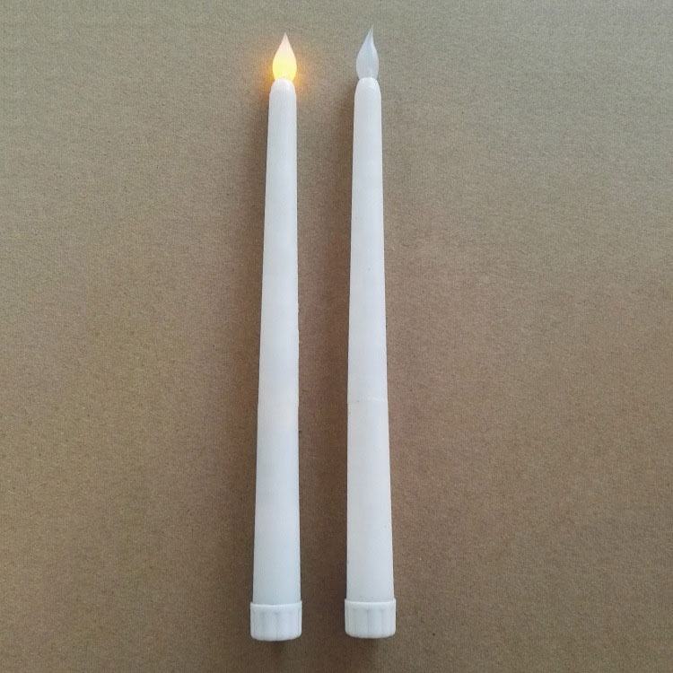 2Pc 27cm Gold Led Glitter Candle Set