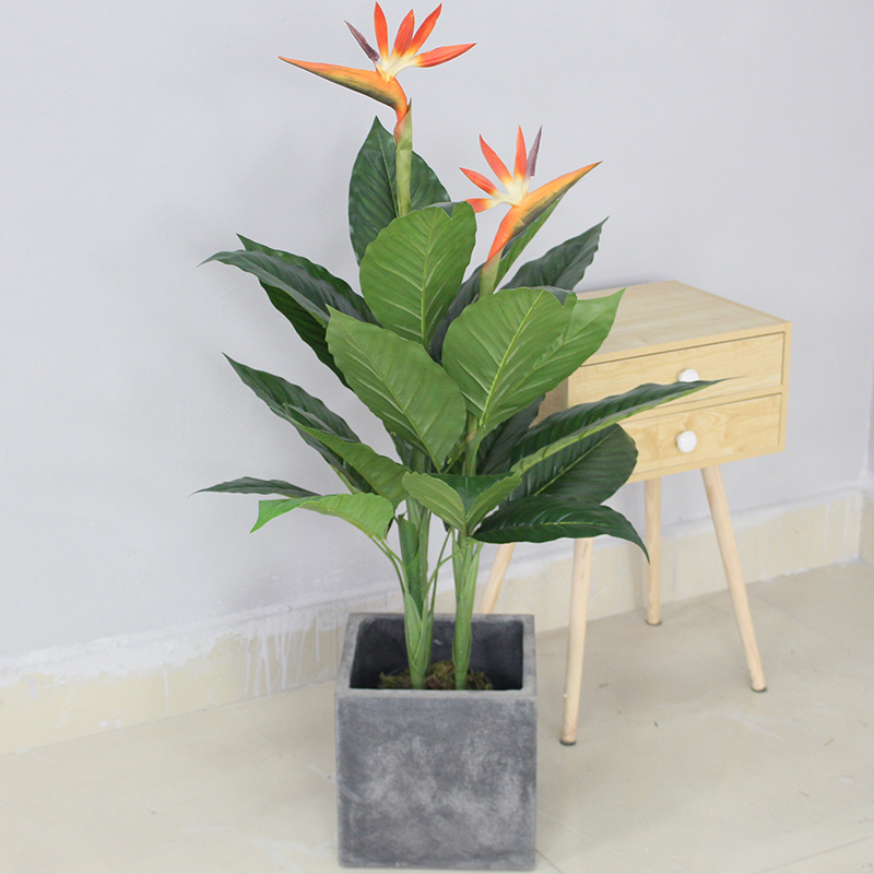 中国供应商人工鸟类的天堂树植物假小真触摸植物人工供商店出售