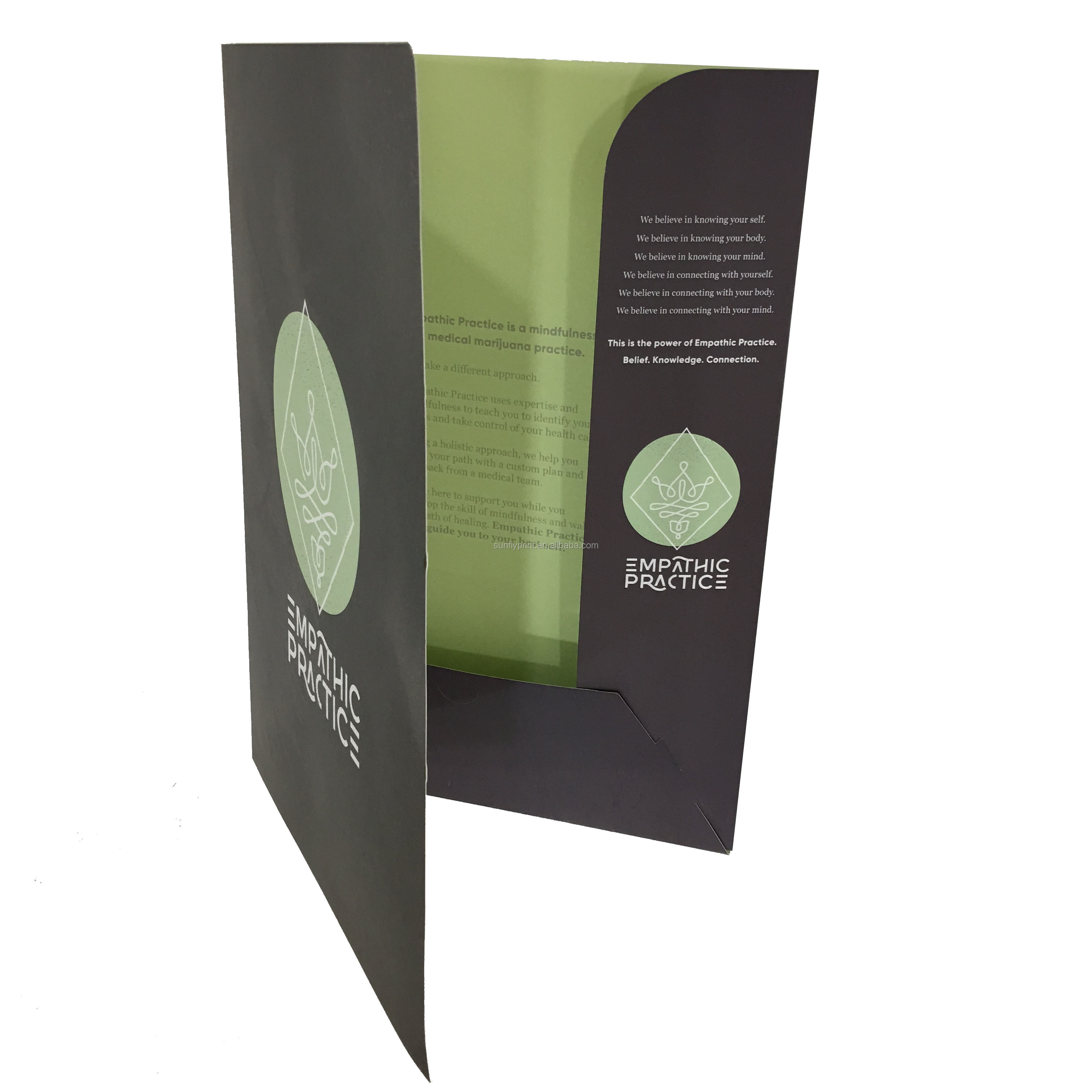 Подгонянный файл документа папка печати высокого качества завод Печатный делая выбивая бумагу Презентация A4 бумажная папка печать