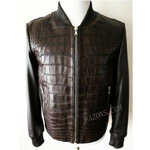 jaqueta de couro de jacaré