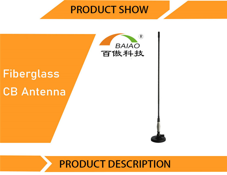 Antenne par radio d'antenne extérieure de fibre de verre pour la voiture avec la base magnétique pour le 1.5:1 Max Dia d'antenne par radio de CB de camions 78*625mm 26-28mhz