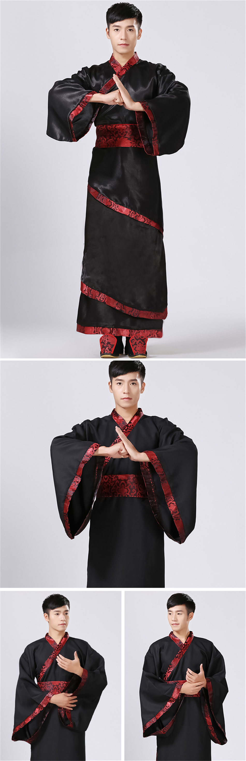 10色男士汉服中国传统服装古装节日服装舞台表演服装民间舞蹈服装