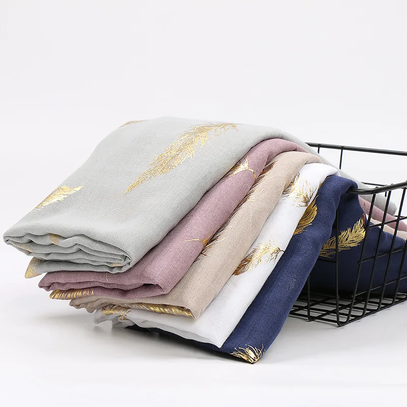 Модный хлопковый хиджаб на заказ, новинка 2020, модные хиджабы, шарфы, мусульманский головной шарф с фольгированным золотым принтом для женщин