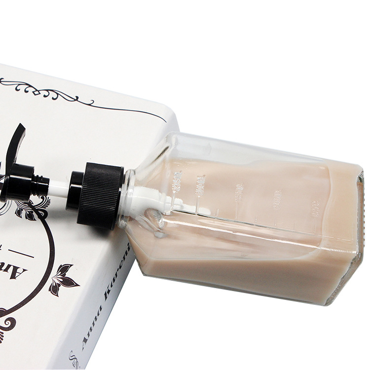 500 мл прозрачный шампунь с эфирным маслом Бостонская стеклянная бутылка диспенсер для мыла бутылка для лосьона для кожи с колпачком-Распылителем или насосом-капельницей 8 унций