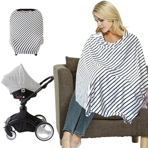 Custom organic stretchy multi use car seat canopy poncho breastfeeding scarf baby nursing cover