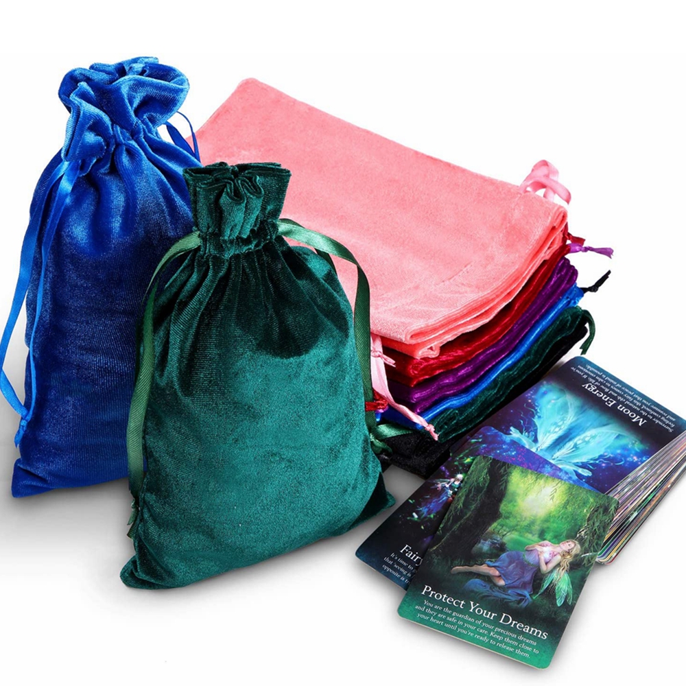 2 Tailles de 9 x 7 Pouces et 2,7 x 3,5 Pouces 16 Pi/èces Sacs de Tarot Pochette en Velours Sacs /à Bijoux Sac /à Cordon en Velours pour F/ête de No/ël Faveurs de Mariage Color/é