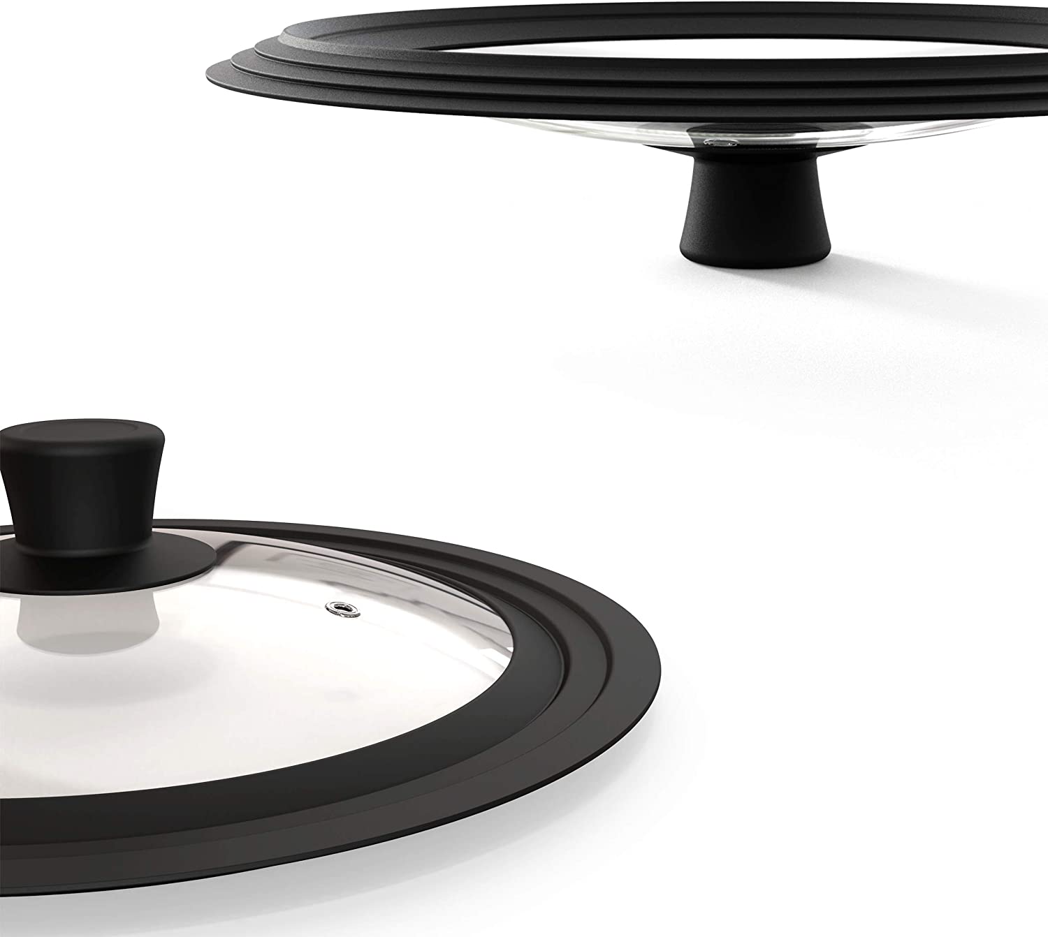 10 11 12 дюймов твердый силиконовый край закаленное стекло универсальные крышки для кастрюль и сковородок