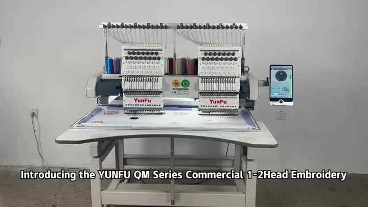 Two Head High-Quality Commercial Digital Embroidery Machine 15 Needles ...