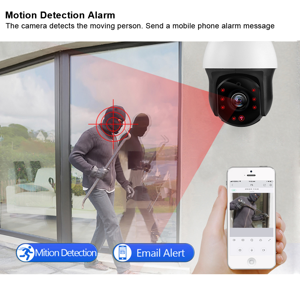 18x Optical Zoom Ptz Motion Tracking Camera De Surveillance Night Vision Outdoor P2P CCTV Security Camera
