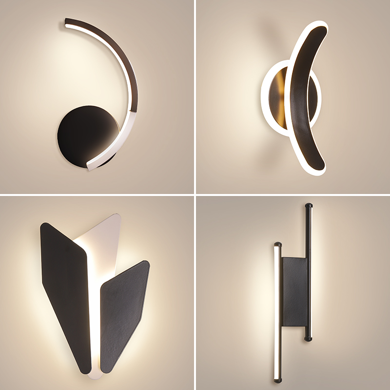 Modern Home Indoor LED Decorative Wall Light Black Adjustable Wall Lamp for Bedroom Living Room Loft