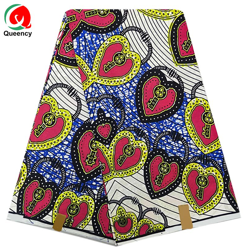 Queency 100% хлопок африканская печатная восковая ткань настоящая большая восковая ткань в сердечниках