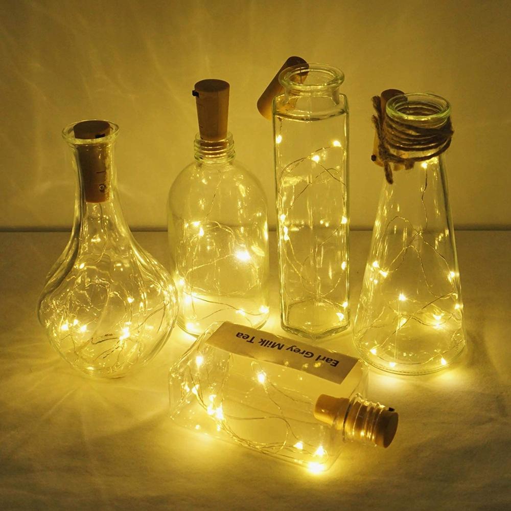 Lot 10//20//50 1M 20Leds Cork Shaped String Light Starry Light Bottle Lamp battery