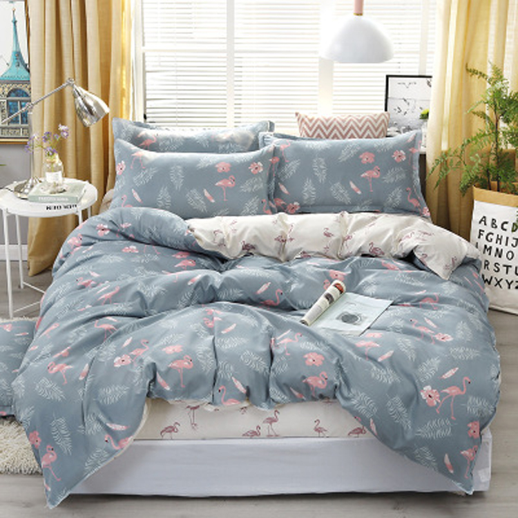 Custom photo print polyester duvet cover set double bed 4 piece quantity printed microfiber bedding set
