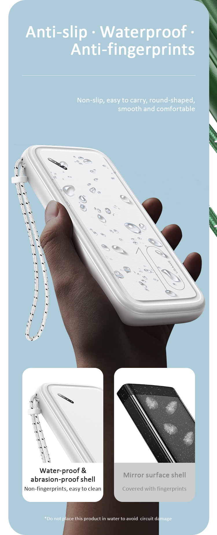 USAMS PB56 10000mah Dual USB Fast Power Bank with Lanyard US-CD150 53 H04a81081a2c84452a879d20d40bed2d69